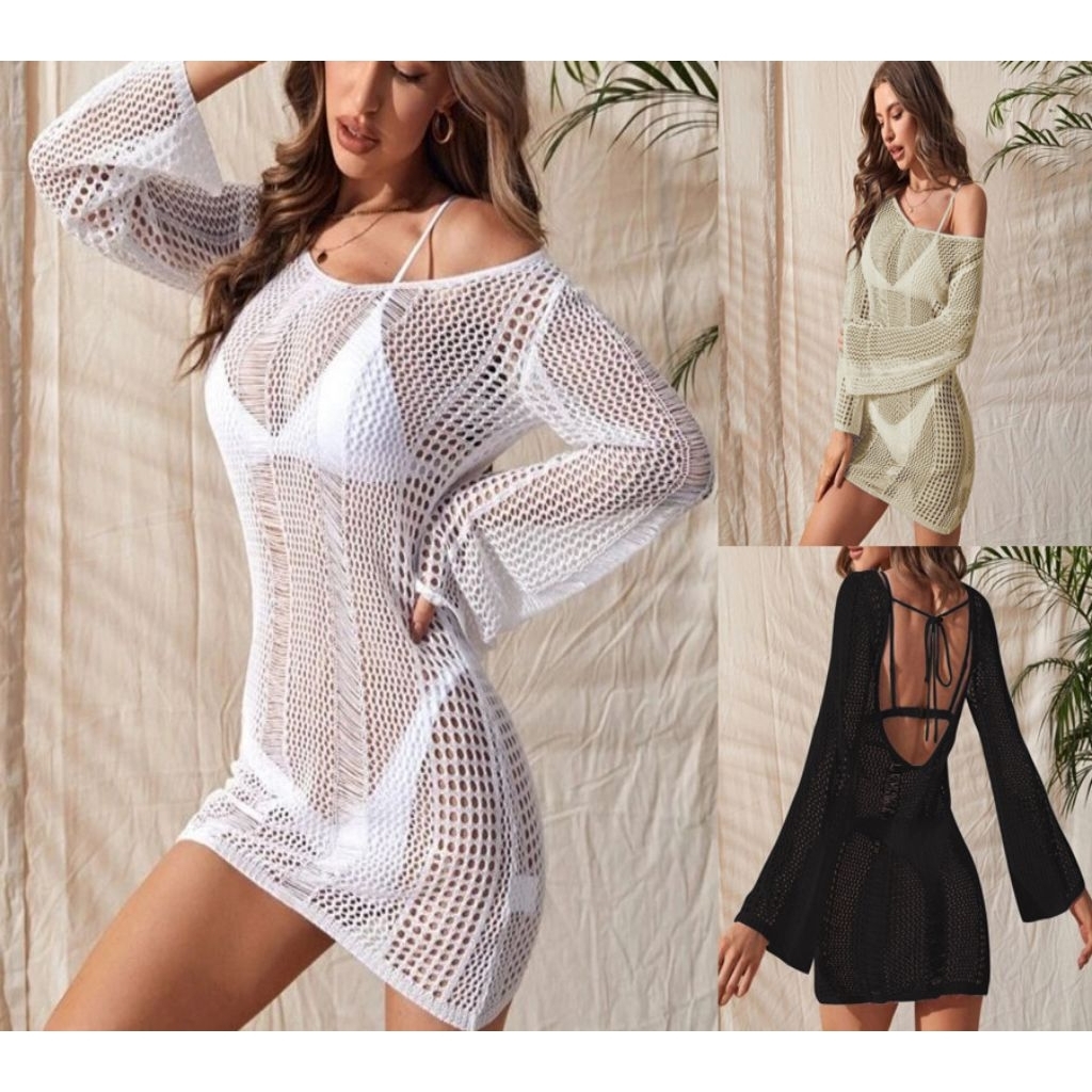 Knit bikini outer beachwear luaran pantai backstrap premium - BIKINI BANDIT