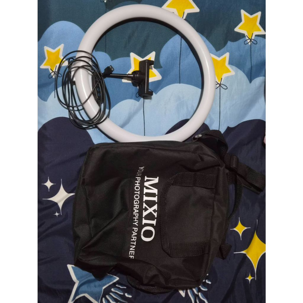Lampu Monitor, Selfie Foto Cosplay, Belajar, Mixio Ring Light 33cm + Tas Tanpa Tripod - Preloved