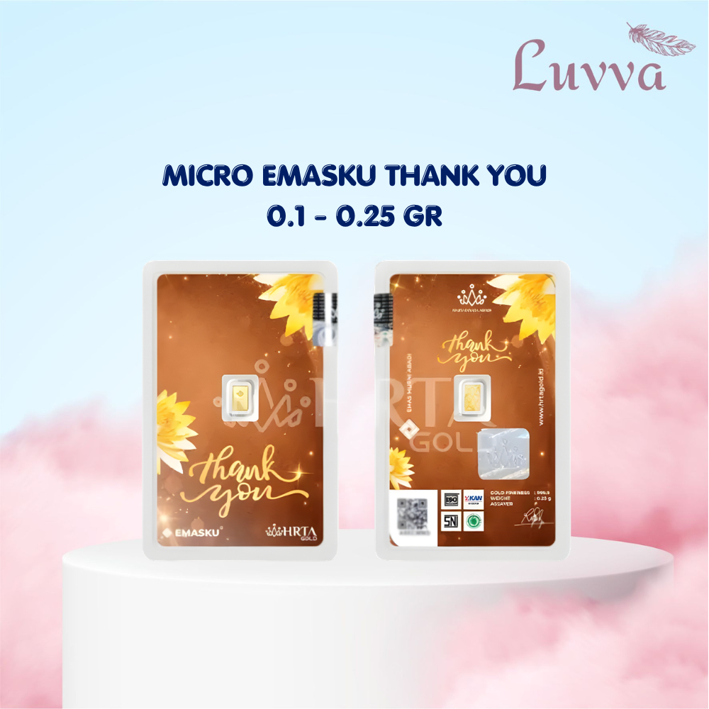 LOGAM MULIA MICRO GOLD EMASKU 0.1GR DAN 0.25GR THANK YOU SERIES
