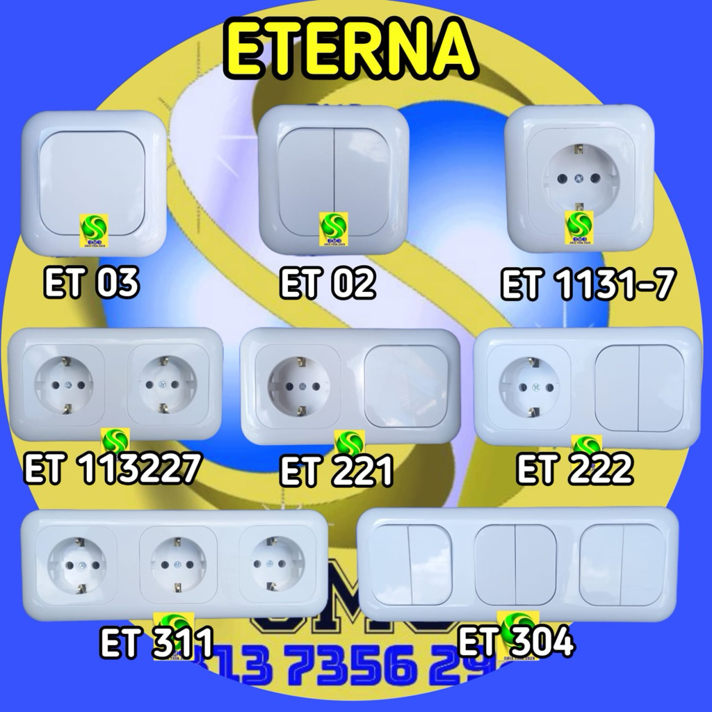 Eterna Saklar Engkel Ib / Saklar Seri Ib / Stop kontak ib / Stop Kontak + Stop Kontak Ib / Saklar + 