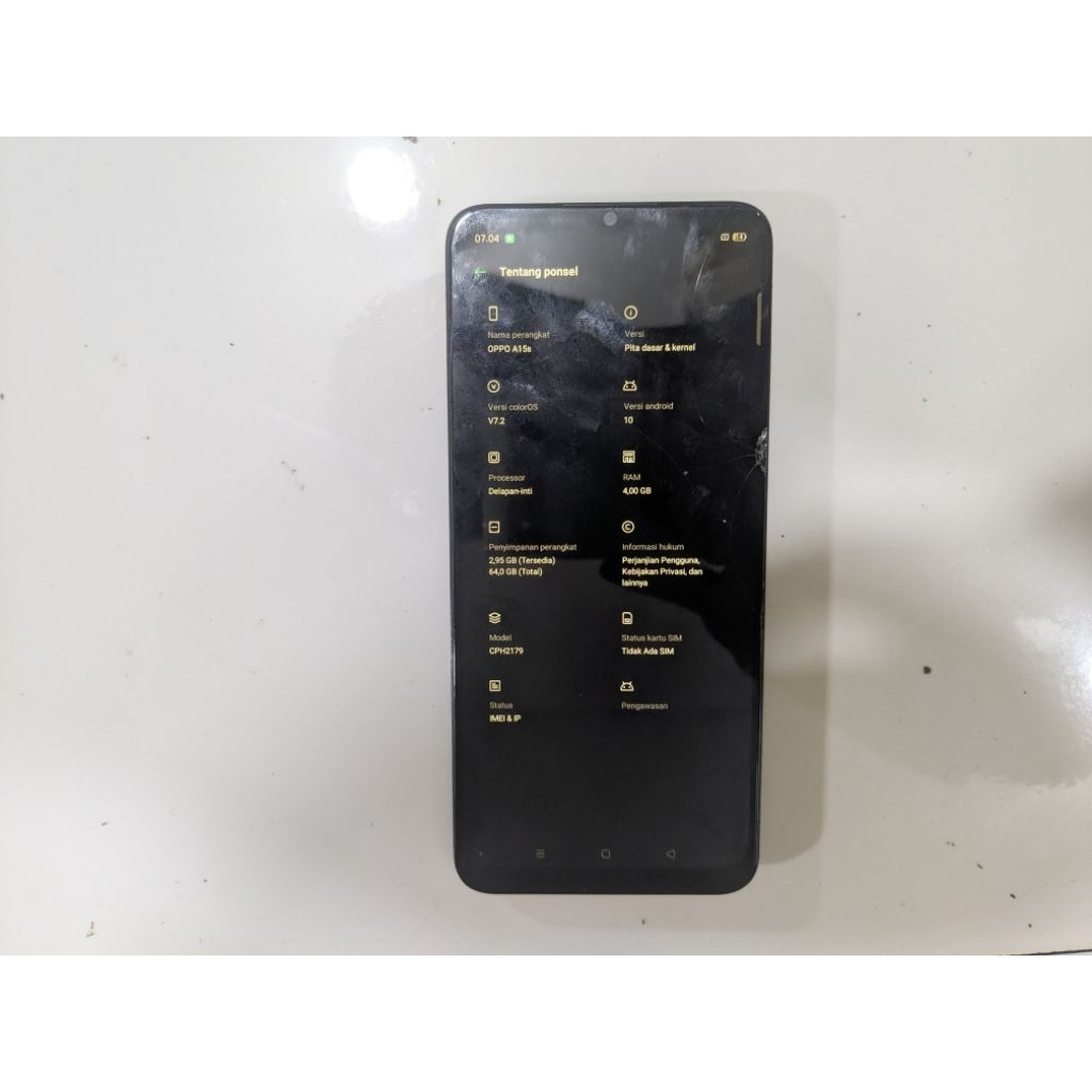 mesin oppo a15s ram 4/64 normal bergaransi