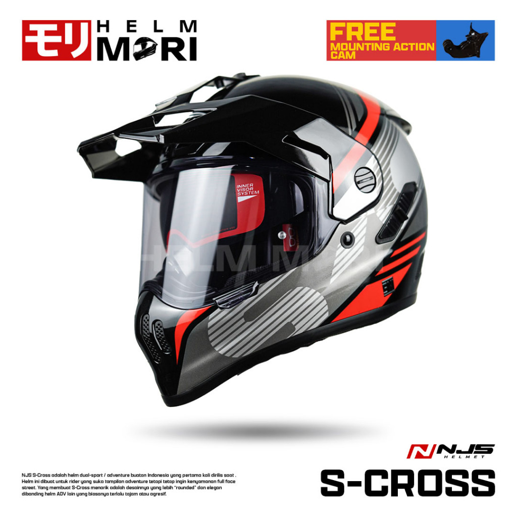 HELMMORI Helm NJS S-CROSS VENTURO Helm Full Face SNI
