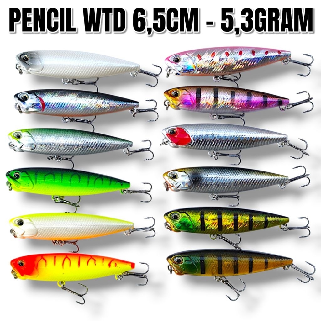 UMPAN PENCIL WTD UKURAN 6,5CM - 5,3GRAM. UMPAN MINNOW PENCIL