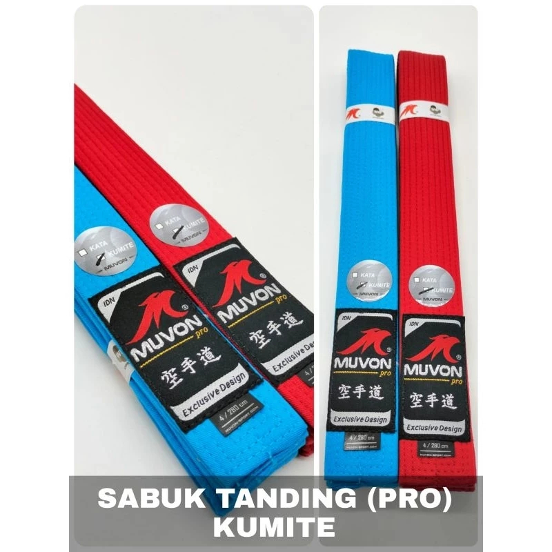 sabuk tanding muvon kumite wkf approved (karate competition belt)