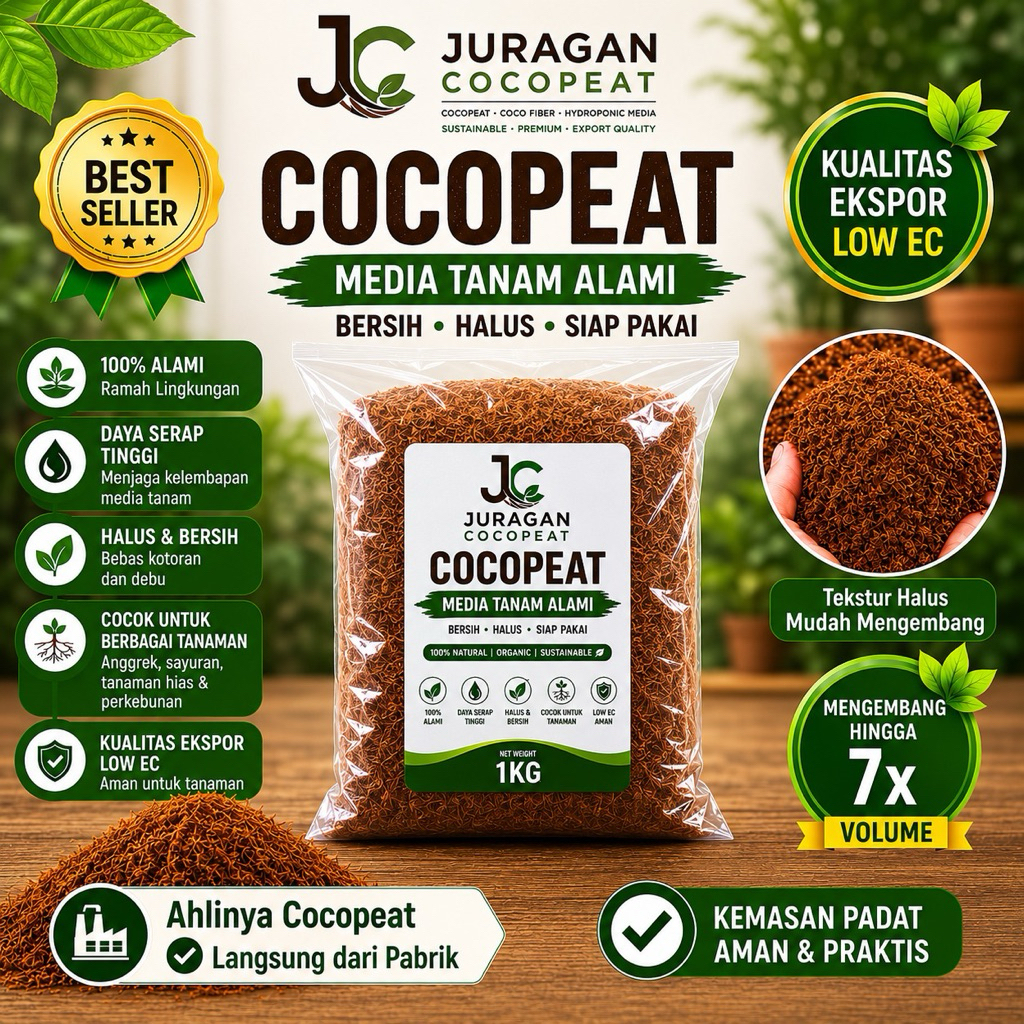 COCOPEAT 1 KG (BUNDLE 1 KG / 3KG / 5 KG) - JURAGAN COCOPEAT