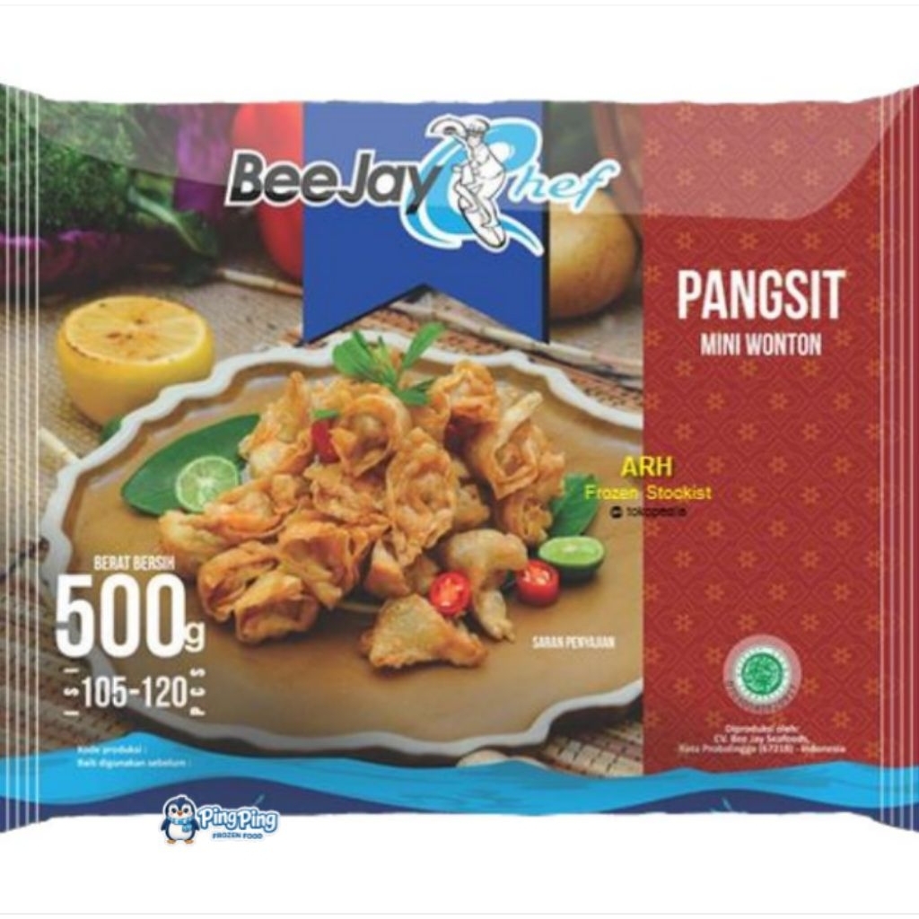BEEJAY CHEF Pangsit Mini Wonton 500gr Bee Jay Fish Dumpling KDimsum ecil Daging Ikan Olahan Frozen F
