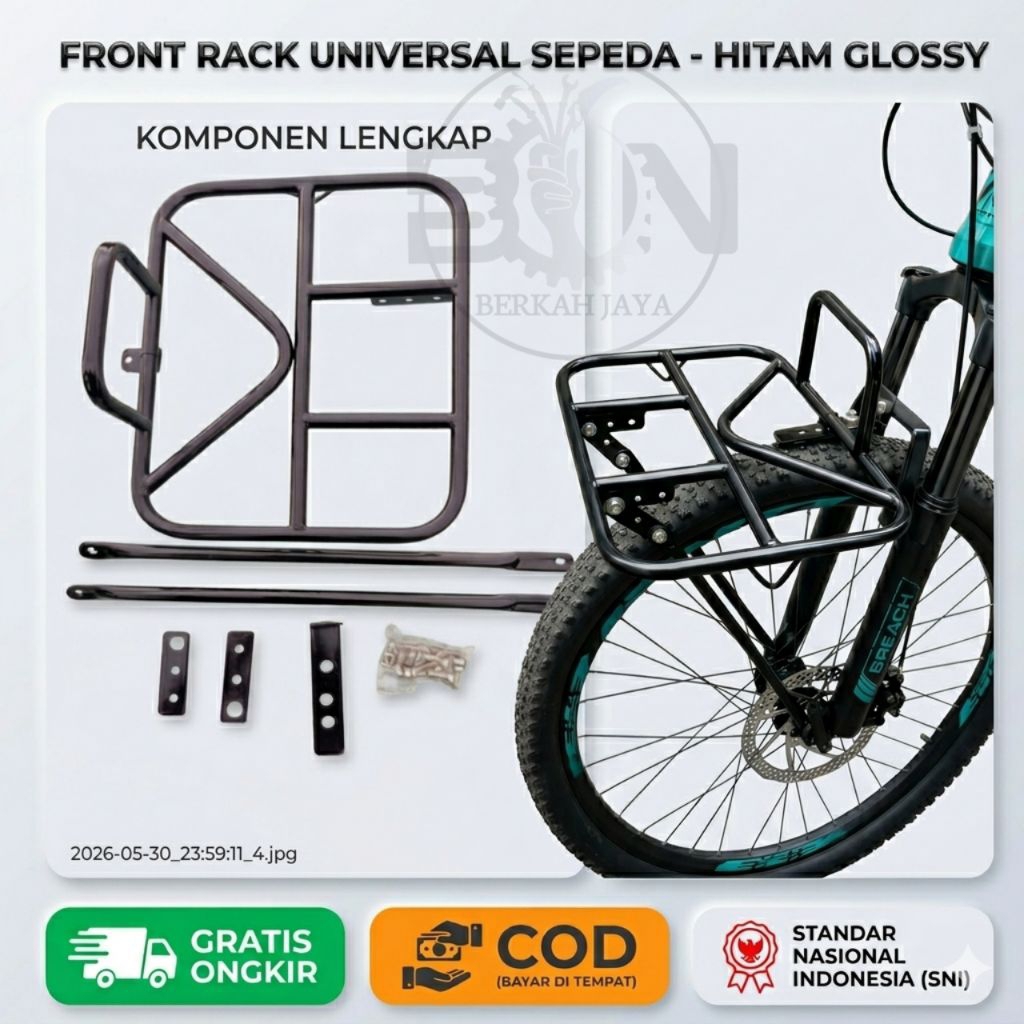 Keranjang Sepeda Front Track Depan Universal MTB Federal Lipat Fixie Alas Kayu Premium Tahan Beban 1