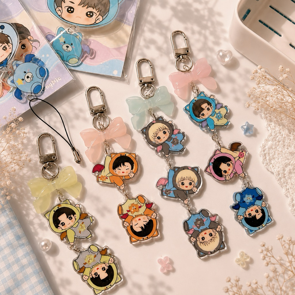 preorder enhypen phonestrap chibi, keychain link enhypen vampir voice keyring