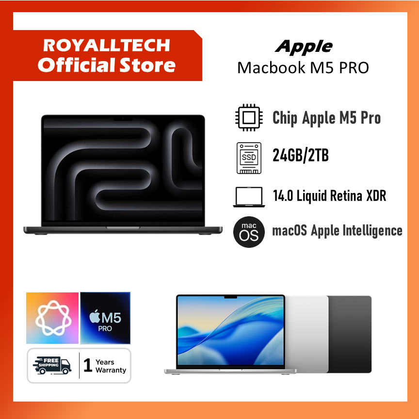 Apple Macbook PRO 14 Chip M5 PRO 16C GPU 24GB 1TB 15C CPU / 20C GPU 24GB 2TB 18C CPU 14.0 Inch Garan