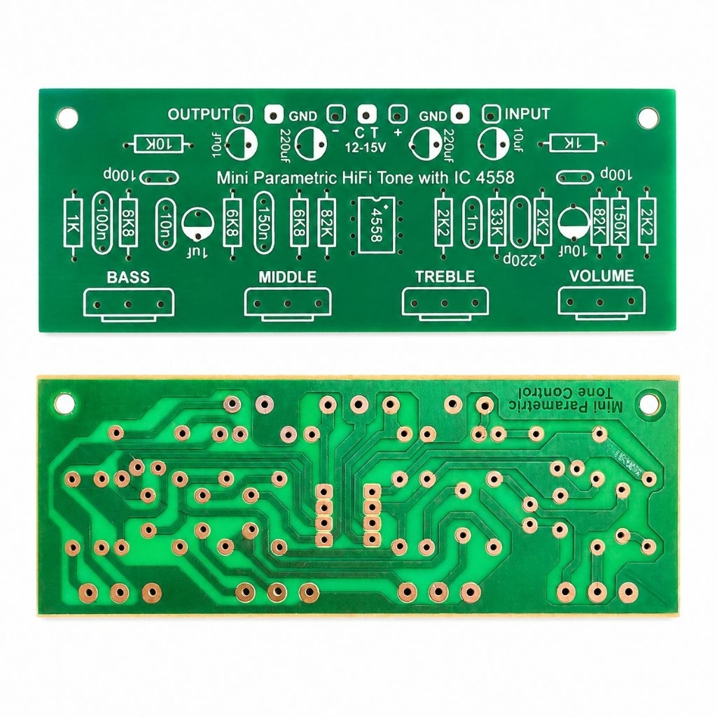 PCB Mini Parametric HiFi Tone Control IC 4558