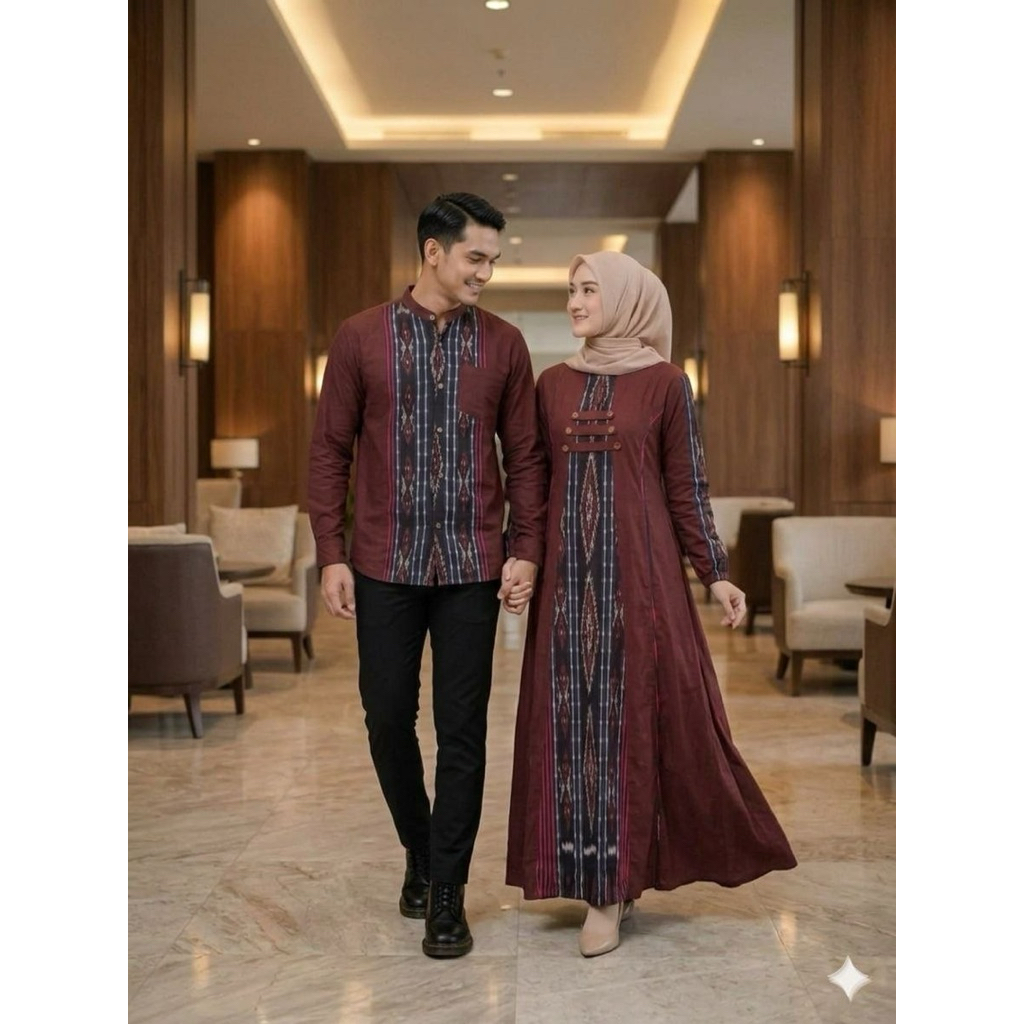 FAMSET KOMBINASI ETNIK TENUK TROSO GAMIS ETNIK TENUN TEOSO