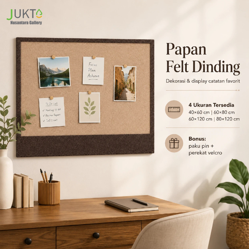 JUKTA [COD] Papan Felt Dinding / Papan Mading / Board Memo Catatan Foto / Dekorasi Dinding Estetik /