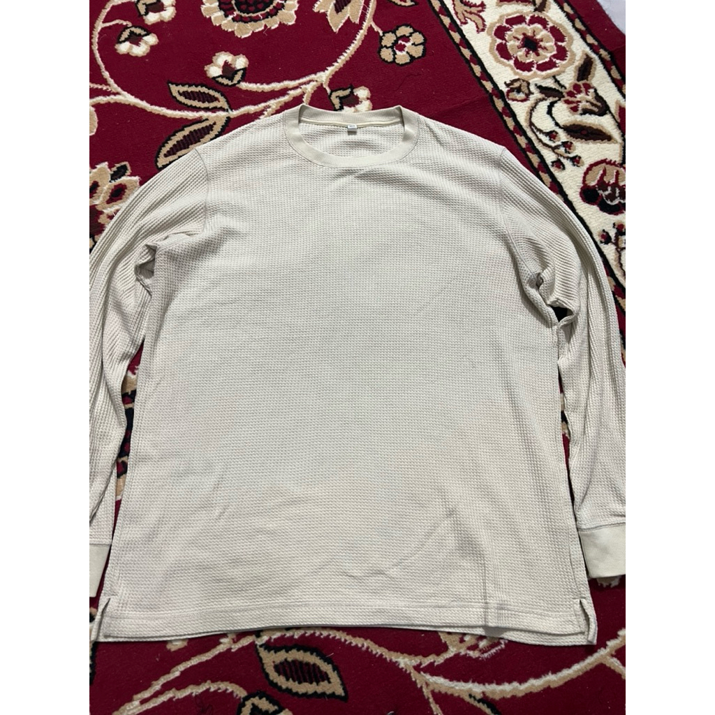 TSHIRT UNIQLO LONGSLEEVE WAFFLE