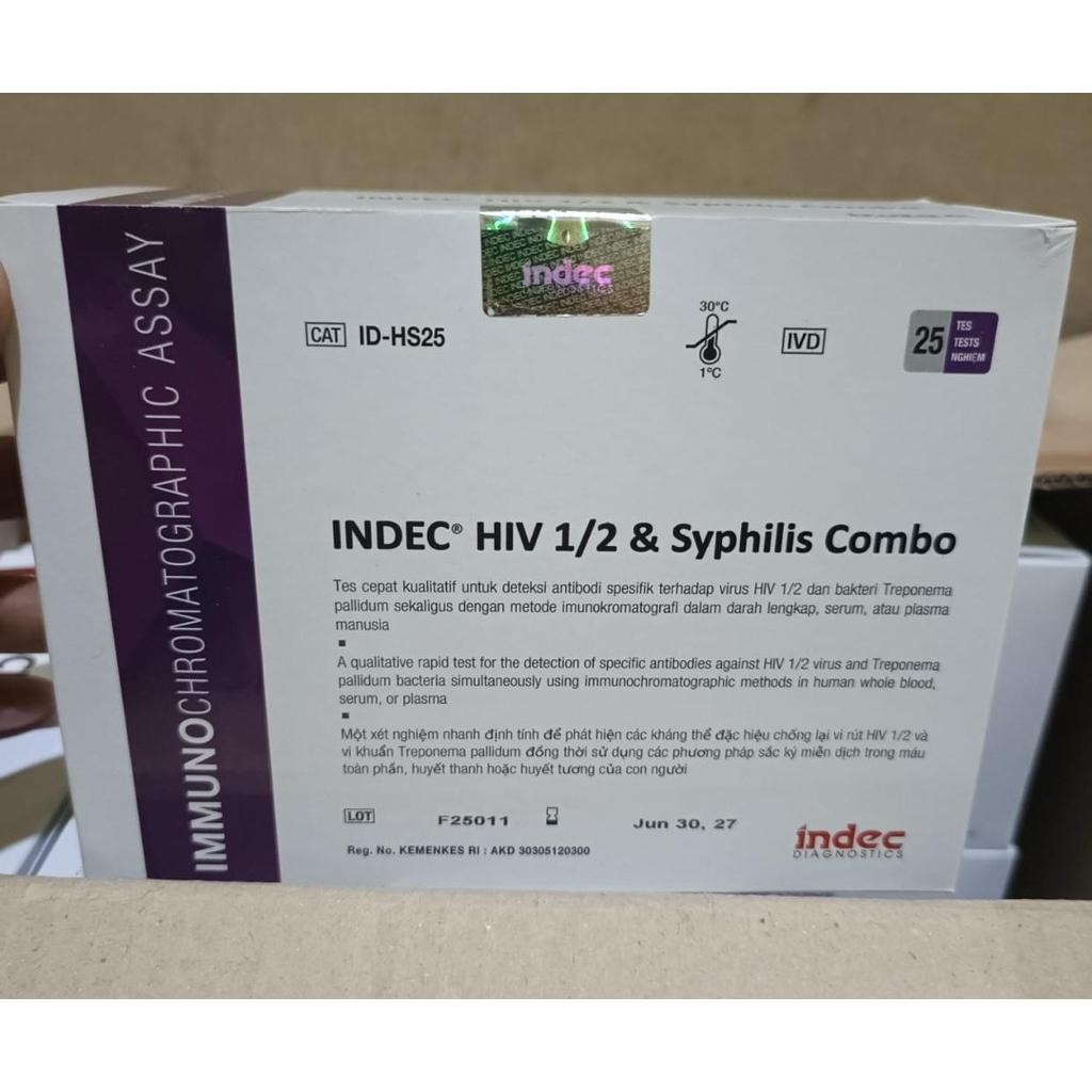 Indec Hiv syphilis combo isi 25 test exp 2027