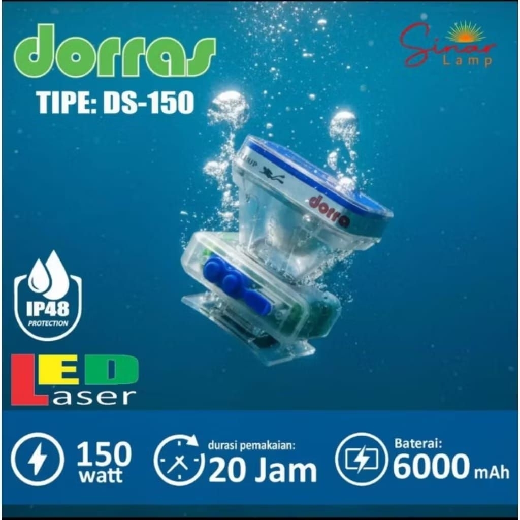 DS-150 DORRAS SENTER KEPALA SELAM 150W DORRAS LED LASER DS-150 150W CAHAYA PUTIH