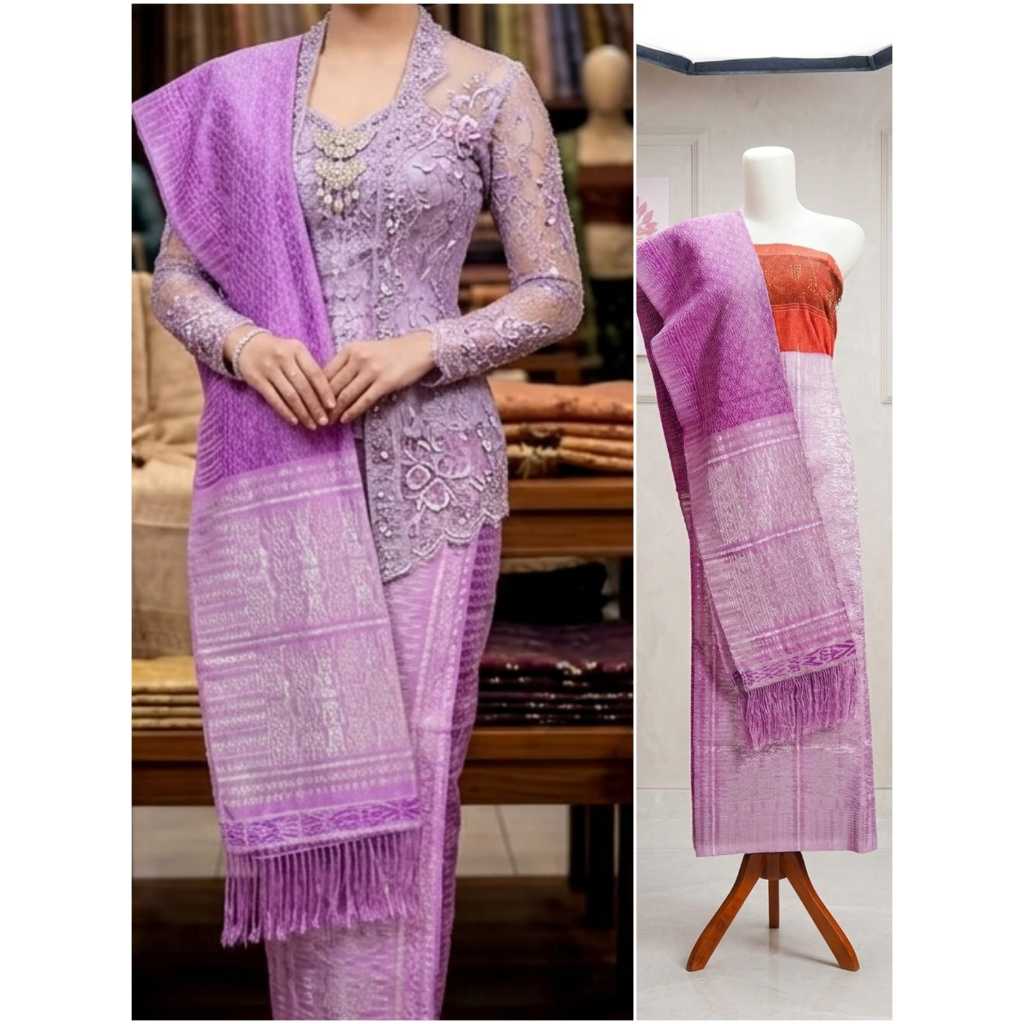SONGKET TUMTUMAN TENUN TARUTUNG MEDAN WARNA LILAC