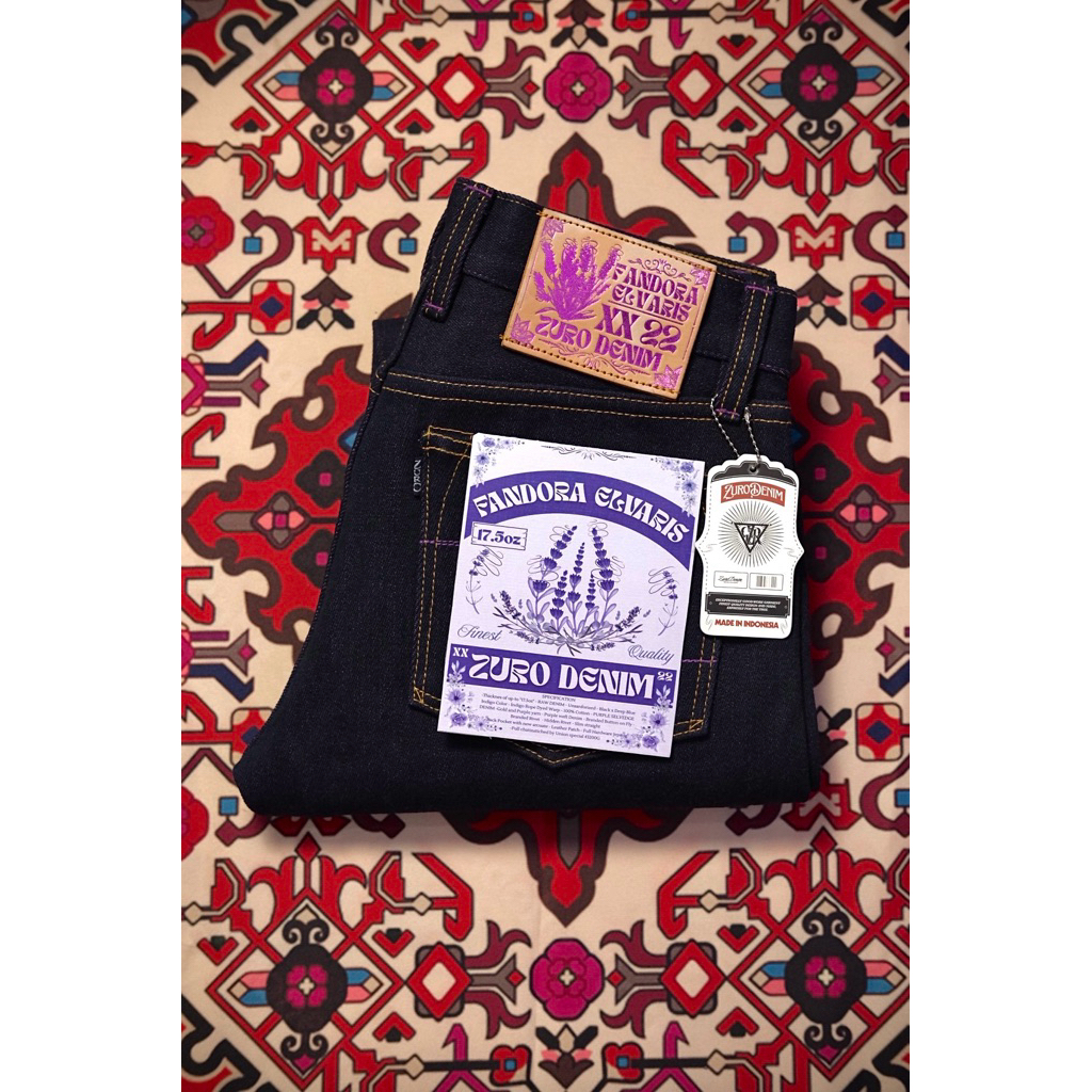 ZURO DENIM - Celana Jeans Raw Denim - Fandora Elvaris 17,5oz Selvedge Denim - Gratis Refresher