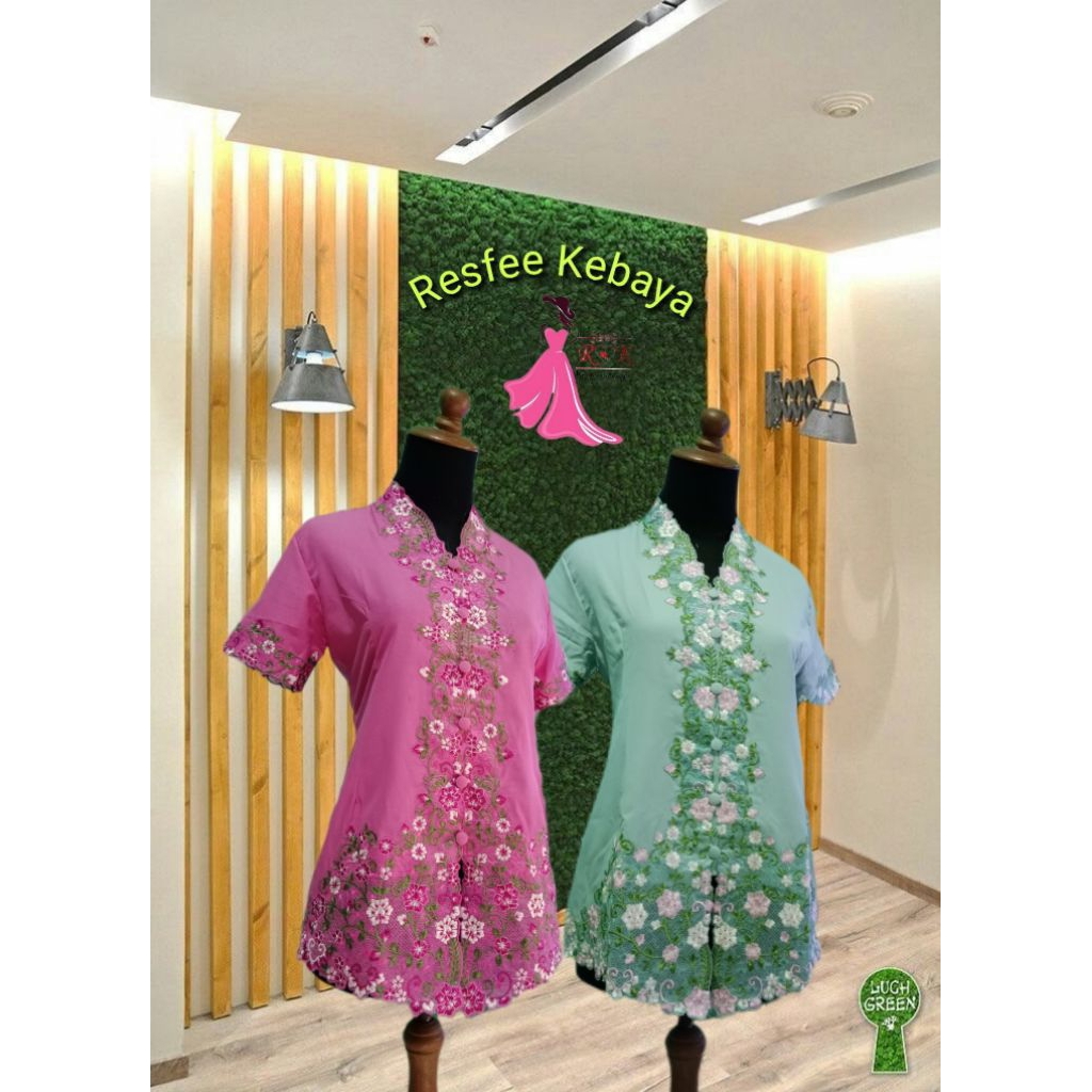 kebaya bordir, kebaya encim, kebaya modern bordir warna lengan pendek