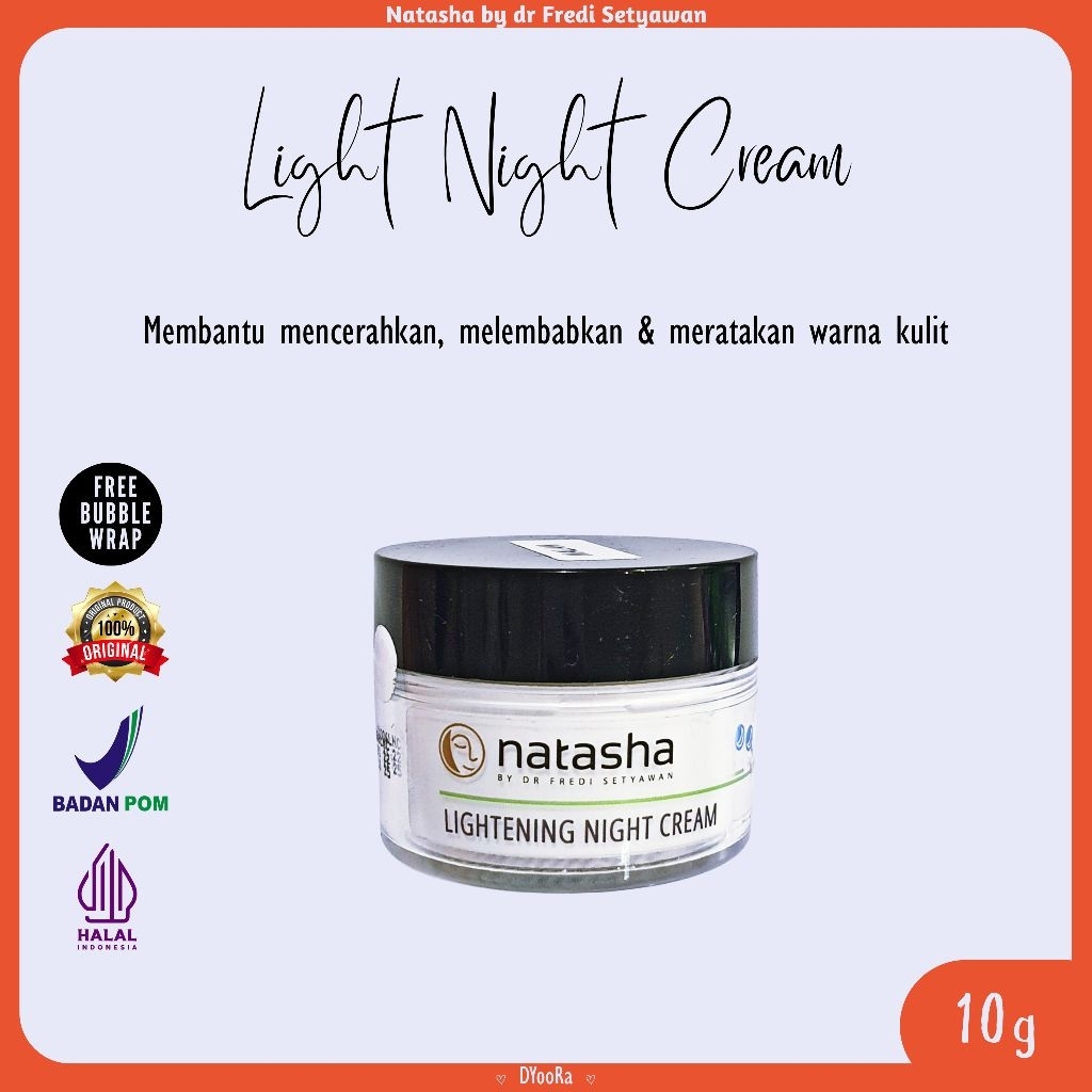 NATASHA LIGHT NIGHT CREAM, Lightening Night Cream, Krim malam Natasha, Krim Malam Pencerahan