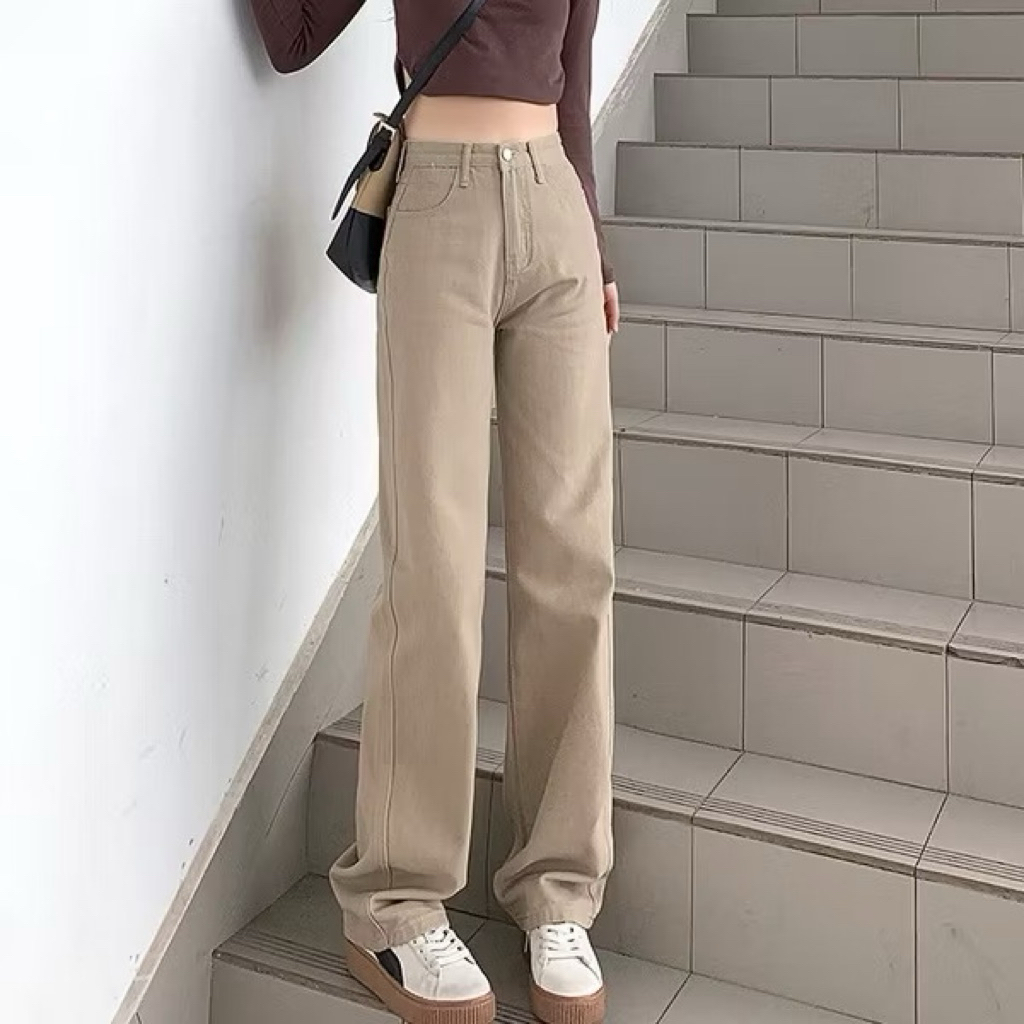 pl jeans loose pants cream/beige size L
