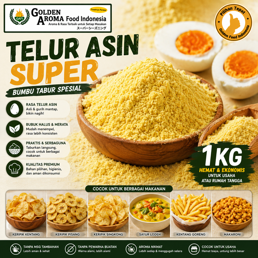 Bumbu Tabur Aneka Rasa Kiloan Rasa Telur Asin Super 1Kg Bubuk Tabur Kebutuhan Memasak Cocok Buat Bum