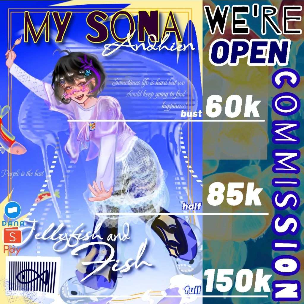 COMMISSION ART /Jasa menggambar dengan style ku | COMMISSION art |  free background |  anime, oc, ma