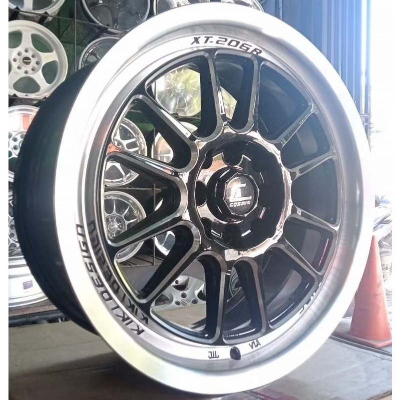 Velg Mobil Racing JF Luxury Cosmis A Ring 16 Warna Black Machine Lip Milljng Spoke ET 38