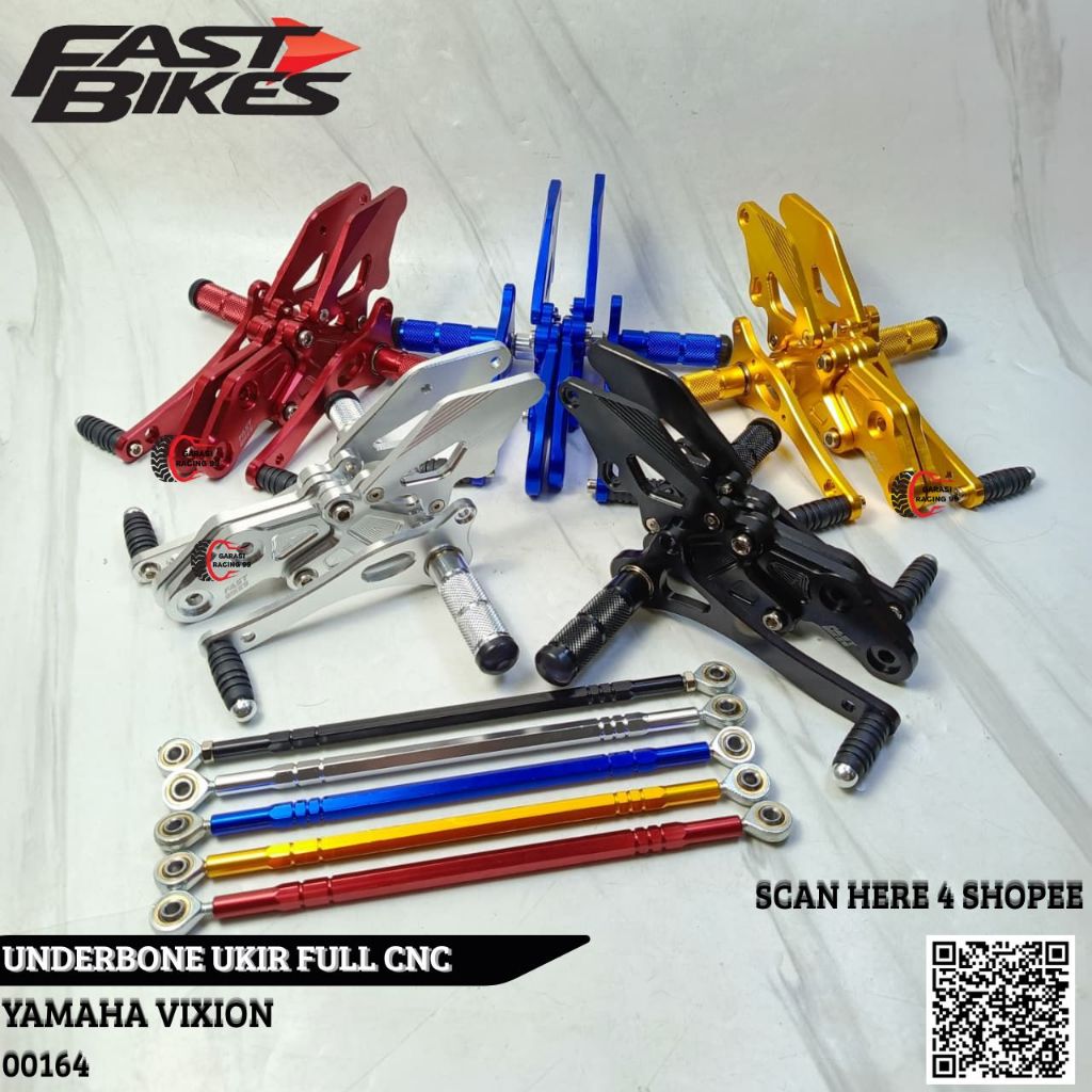 Underbone Ukir Fast Bikes Yamaha Vixion Old New Full CNC Footstep Depan Yamaha Xabre R15 V1 V2