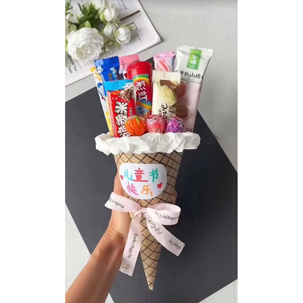 SNACK CONE BOUQUET / BUKET ES KRIM JAJANAN UNIK