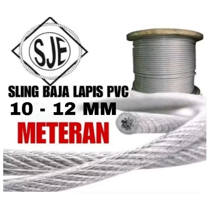 sling baja lapis pvc 12mm / seling baja lapis pvc 12mm / kawat baja lapis pvc 12mm / sling baja 12mm