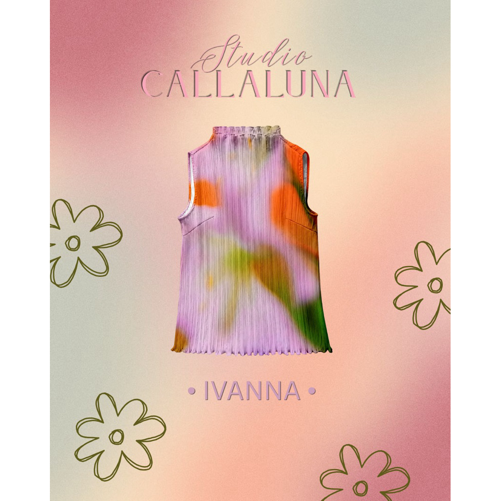 CALLALUNA STUDIO - IVANNA PLEATED TOP | inner hijab | baju plisket | baju pleats | plisket premium