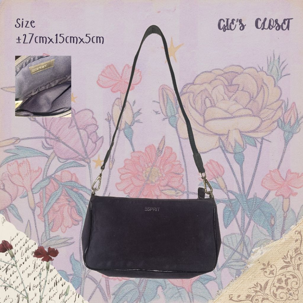 [SALE] Esprit Deep Purple Mini Shoulder Bag Preloved pl second branded ori | Gie's Closet