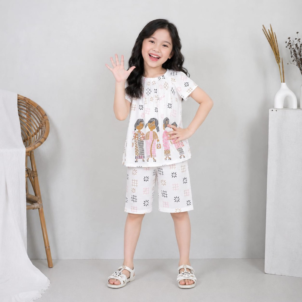 Baju Tidur Anak Perempuan Ukuran Tanggung Baju Tidur Baju Daily Anak Setelan Balon Anak Bahan katun 
