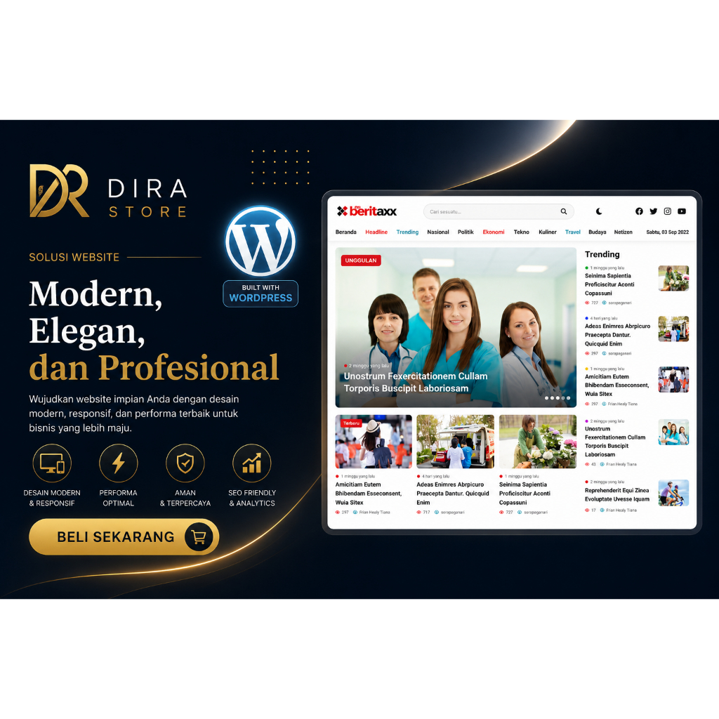 Tema Beritaxx Template WordPress Berita yang Unik