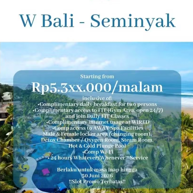 Voucher Hotel W Seminyak Bali