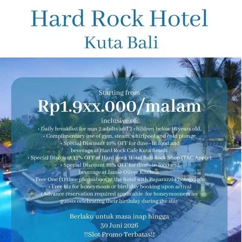 Voucher Hard Rock Hotel Bali