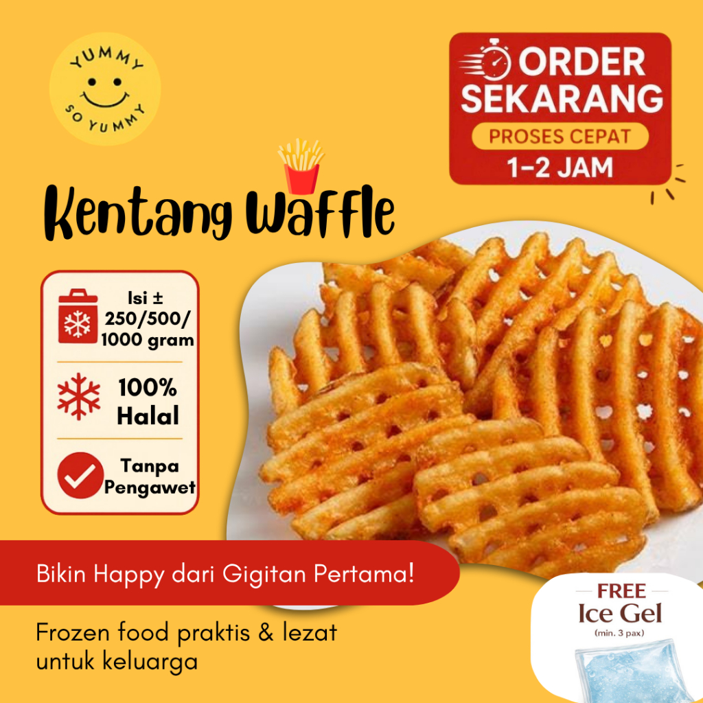 Kentang Waffle Potato Fries Makanan Beku Kentang Goreng Frozen