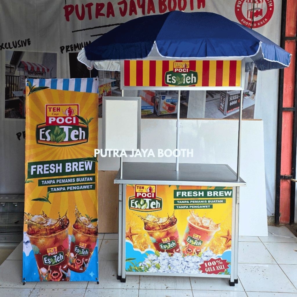 Booth Portable Teh Poci + Payung + Benner