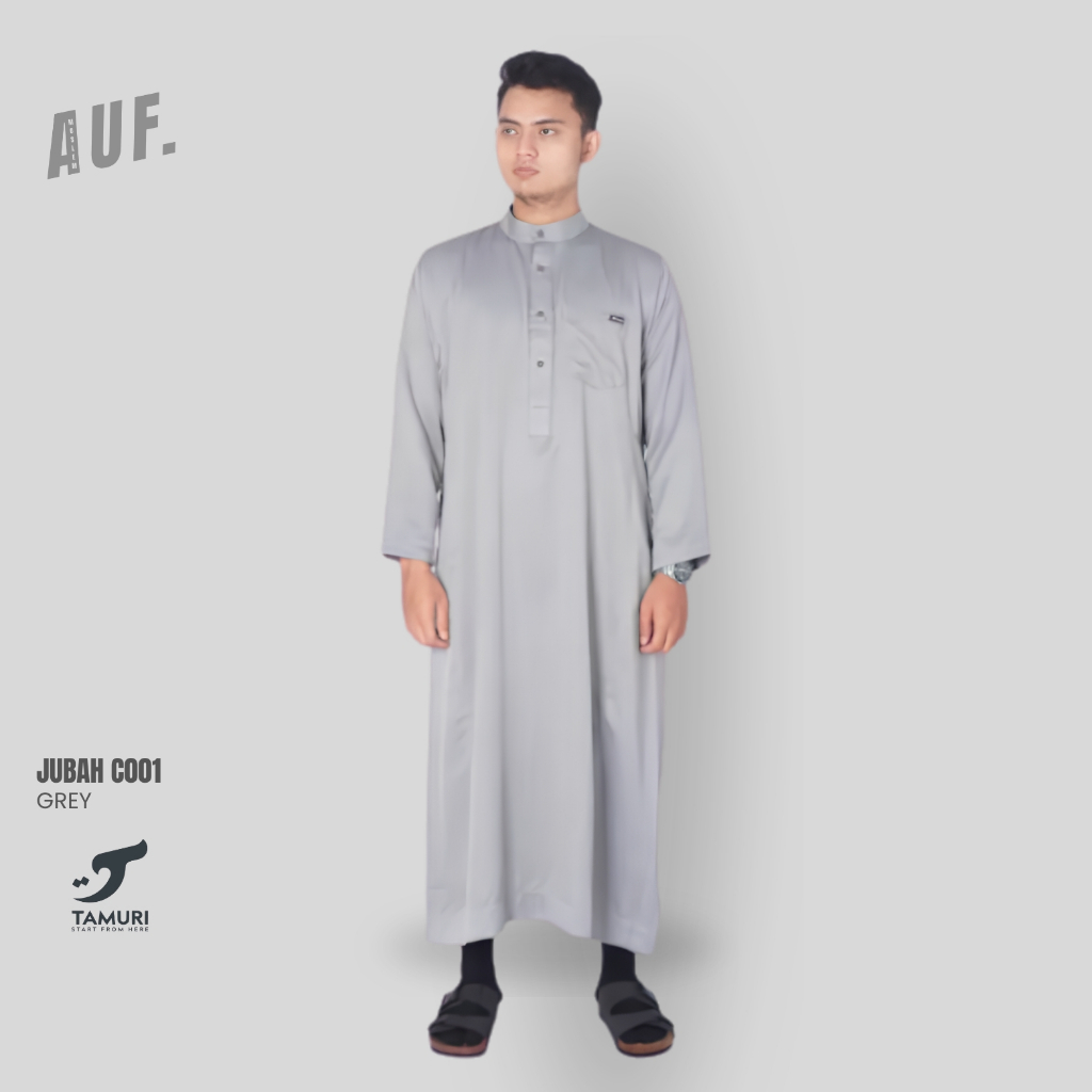 AUF MOSLEM || JUBAH C001 GREY - TAMURI