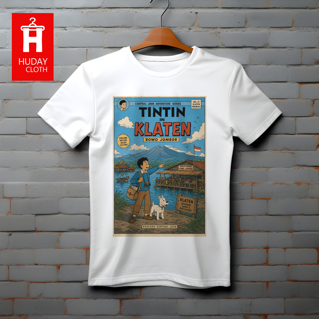 Kaos klaten / Rowo Jombor / Klaten Bayat / baju pria wanita atasan / Hitam Putih / Premium Cotton