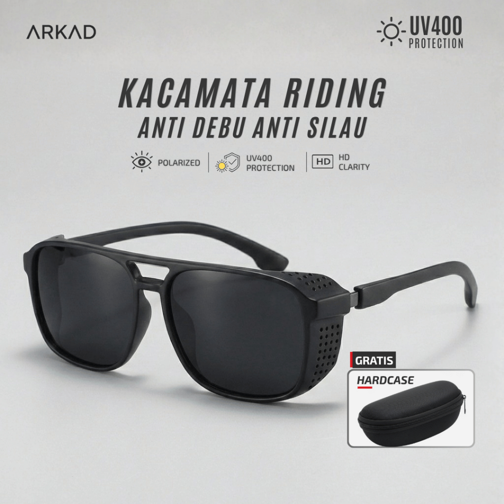 [Kacamata Berkendara] - Rideron UV400 Polarized Original Anti Silau Kacamata Anti Debu Riding