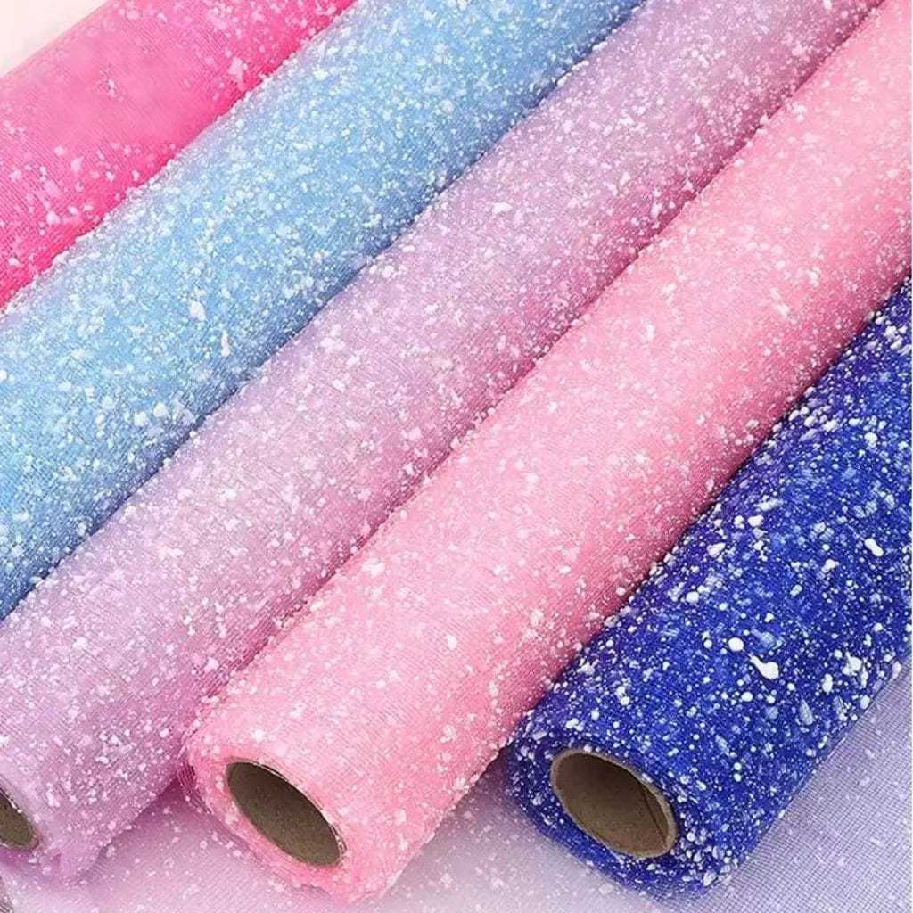 Flower Wrapping Jala Salju 1 Lembar Flower Wrapping Paper Snowy Jaring Jaring Salju Flower Mesh Snow