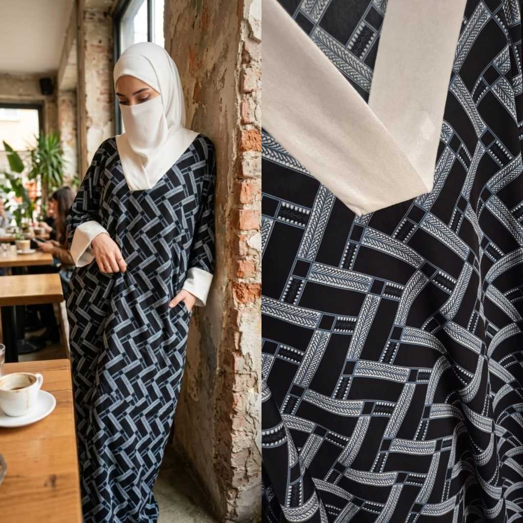 Fataya Collection QAIZUR Jubah Abaya - Kain Wolpeach