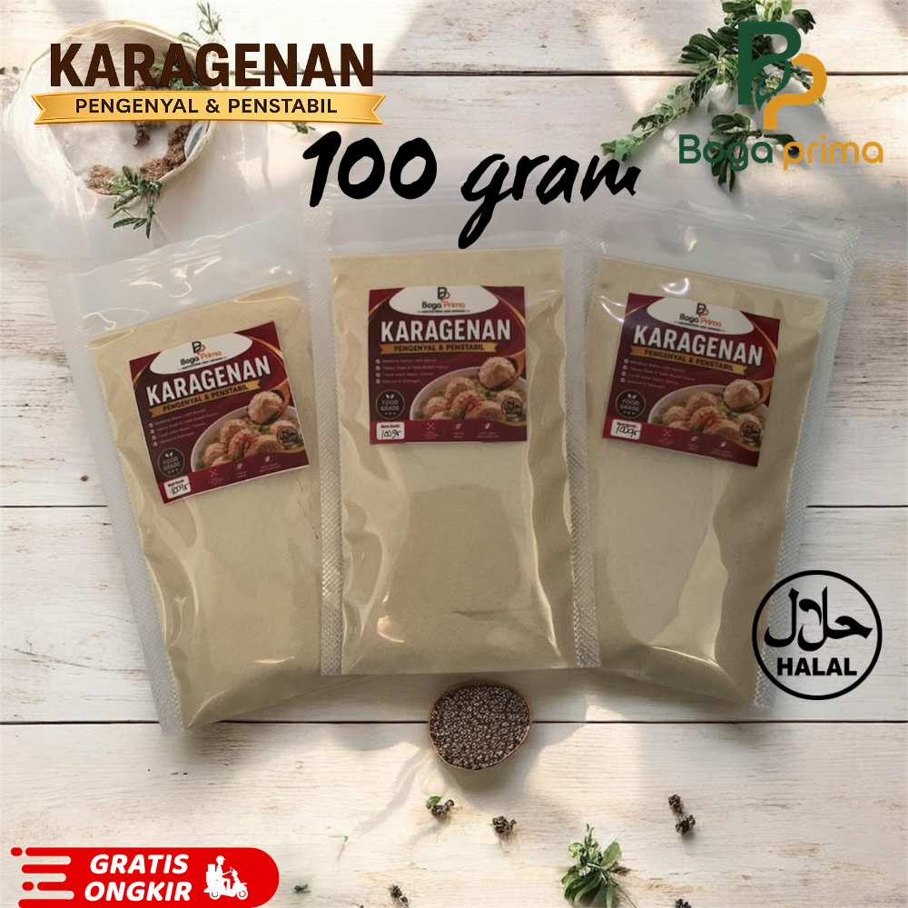 KARAGENAN KRI-02 100gr Ekstrak Rumput Laut Karagen Tipe Kappa Pengenyal dan Pengikat Bakso Food Grad