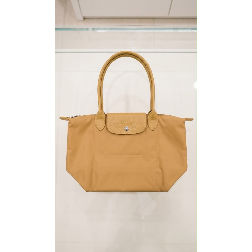 Le Pliage LC Loongchamp Neo Medium Long Hand MLH Dessert Yellow Tas Laptop Wanita Tas Kerja