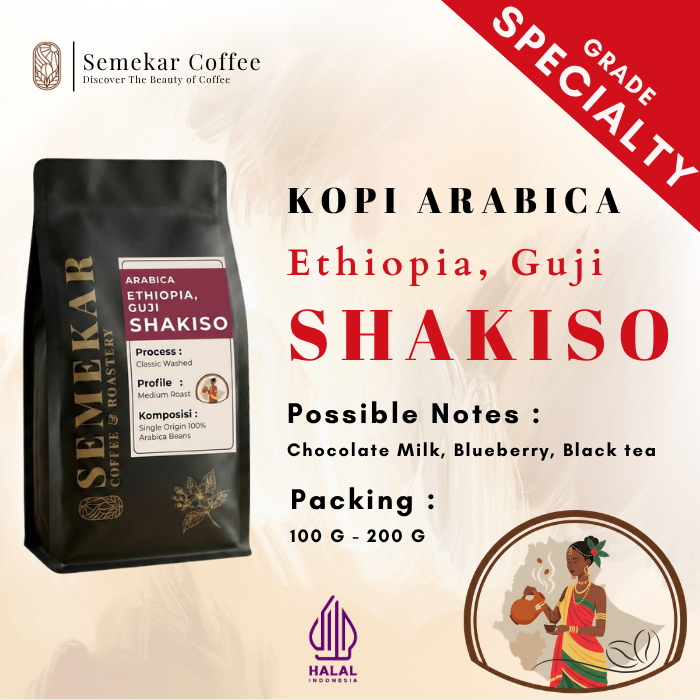 Semekar Coffee - Biji Bubuk Kopi Arabika Ethiopia Guji  Shakiso Fresh Roasted Beans