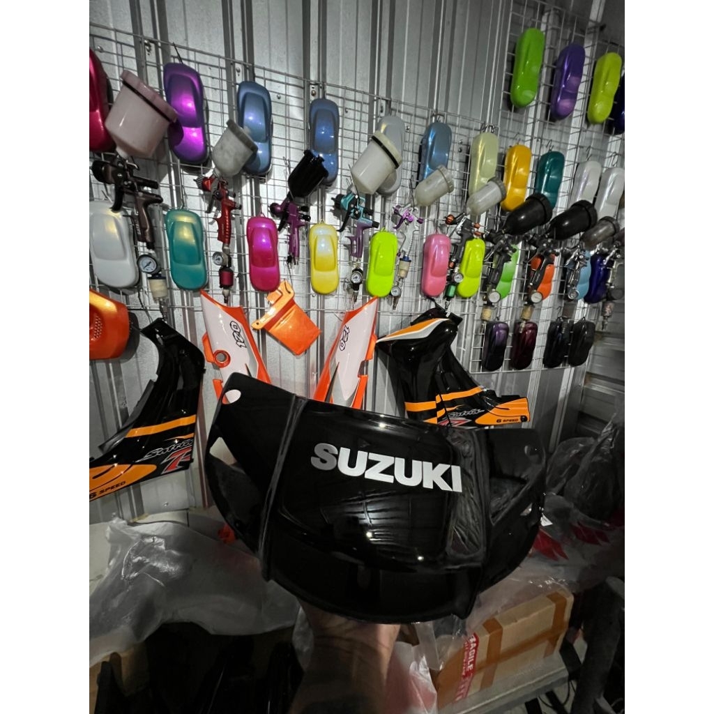 Cover Body set satria lumba Hitam Orange