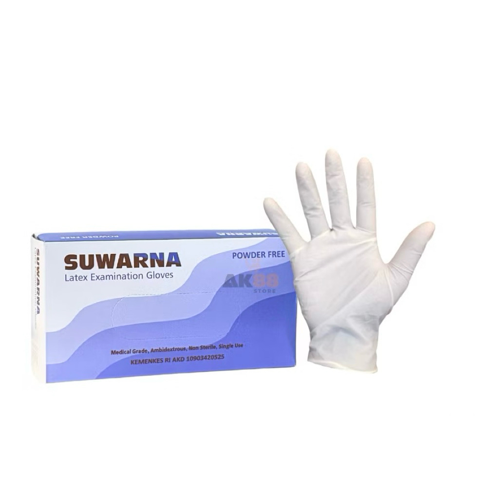 Sarung Tangan Latex Free Powder Suwarna isi 100 Pcs