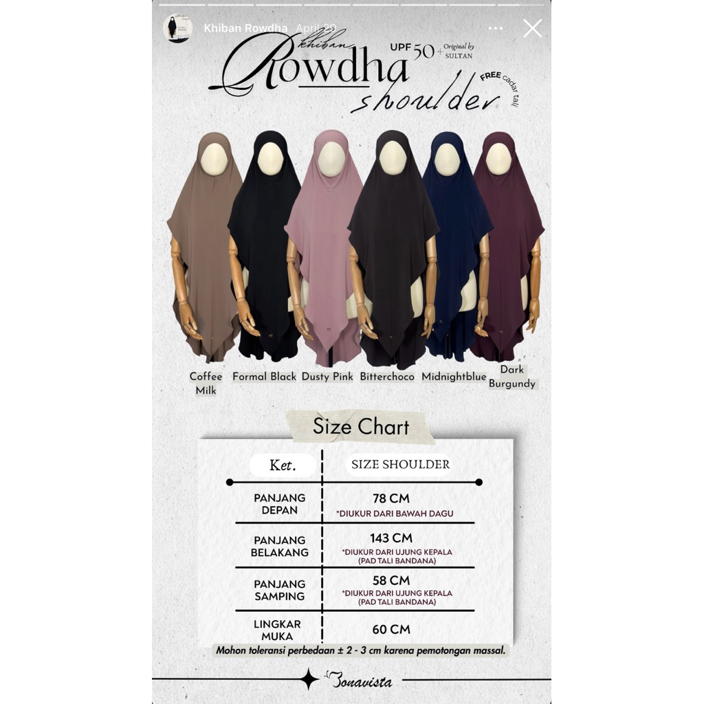 Khiban Rowdha Bonavista size Shoulder - Midnight Blue