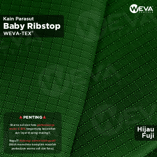 BABY RIBSTOP Bahan Kain Micro Ribstop Kain Jaket Parasut Waterproof Hijau Fuji 6